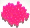50 6mm Coated Translucent Hot Pink Round Glass Beads